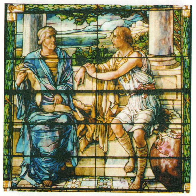 Frink Memorial Window:  Greek Philosopher Instructing a Student