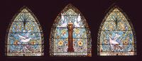 Carlile Memorial Window: ornamental with doves Carlile Memorial Window: ornamental with doves