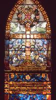 Redmond Memorial Window: ornamental with doves and cross Redmond Memorial Window: ornamental with doves and cross