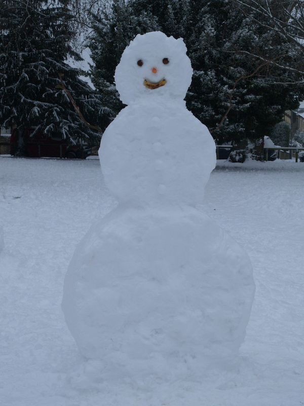 snow man, Alexandra Gardens, Cambridge, England