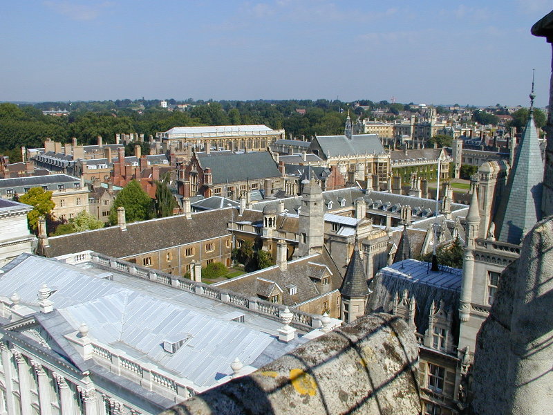 18 July 2000: looking northwest towards Gonville and Caius College and Trinity College