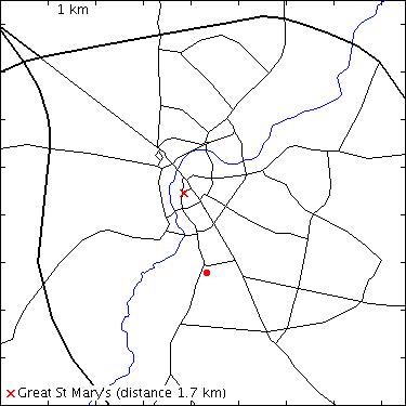 map for Evelyn Hospital: Trumpington Road: operating theatre