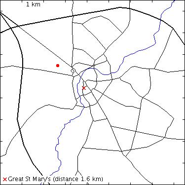 map for Storey's Way: Squerryes, 56