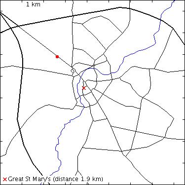 map for Huntingdon Road: 157