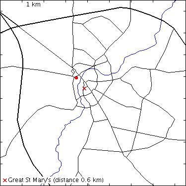 map for St John's College: Northampton Street: Merton Hall
