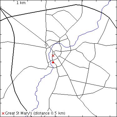 map for Peterhouse: Old Court: north range