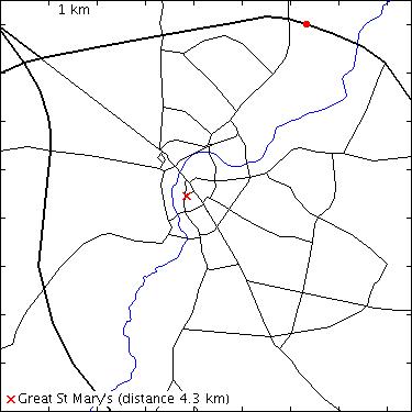 map for A14: Jane Coston bridge