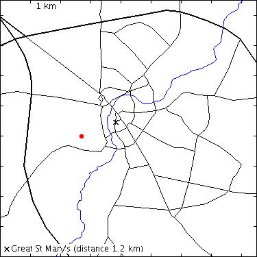 map for Corpus Christi College: Leckhampton: Leckhampton House