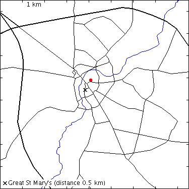 map for Jesus College: Jesus Lane: West Court