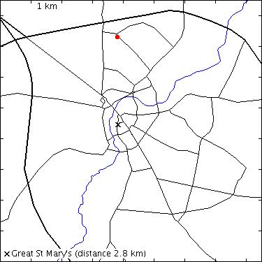 map for Arbury Road: Dykes Bower Court