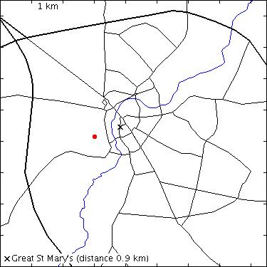 map for St Catharine's College: Grange Road: St Chads, Belfield House and Silver House