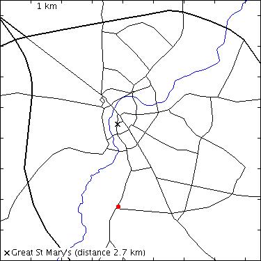 map for Trumpington Road: 60-66
