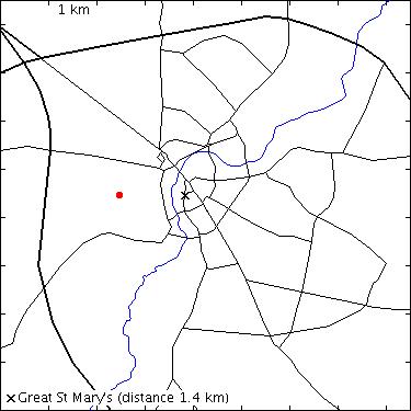 map for St John's College: Hinsley Lane: 36-39