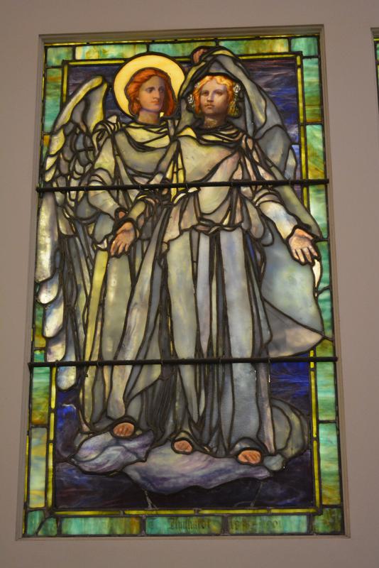 Kunhardt Memorial Window:  The Angel of Life Lifting the Veil from the Mortal