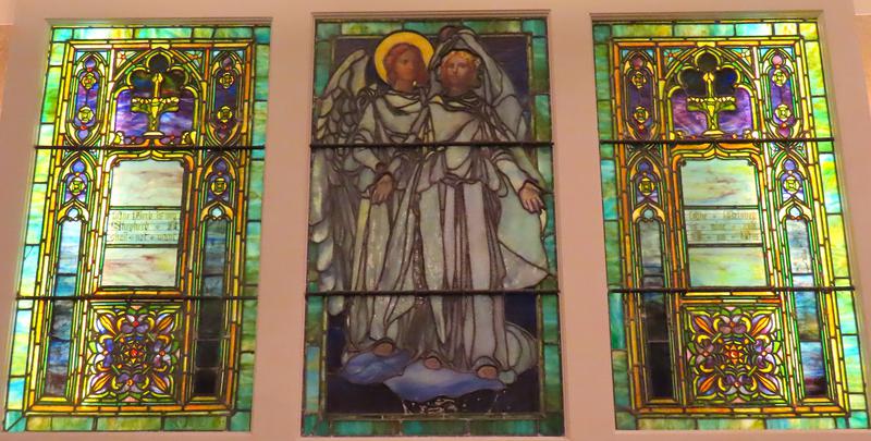 Kunhardt Memorial Window:  The Angel of Life Lifting the Veil from the Mortal