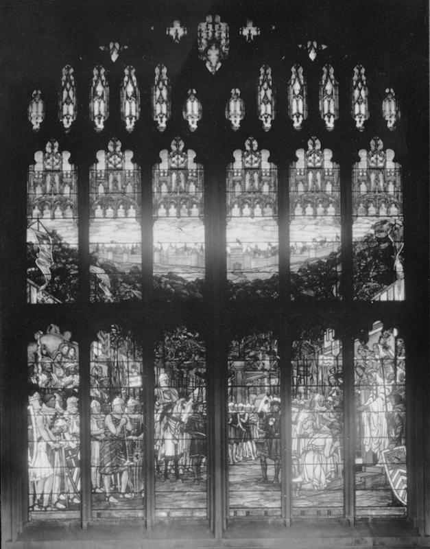 Bartlett Memorial Window:  Crowning of Ivanhoe at Ashby de la Zouche