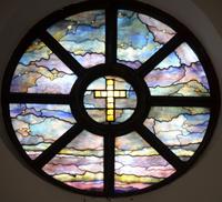 rose window with gold glass jeweled cross rose window with gold glass jeweled cross