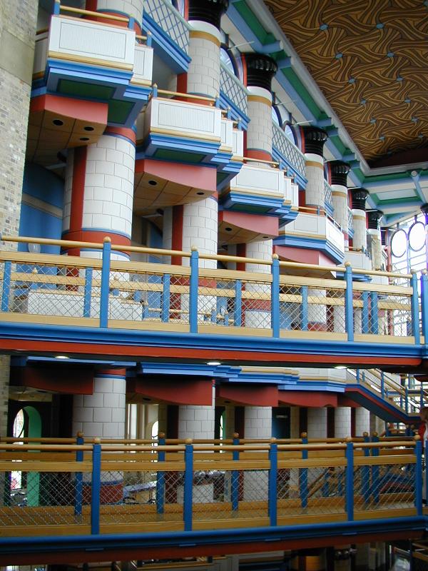Cambridge, England: Judge Institute: interior (1991-1995, architect John Outram Associates)