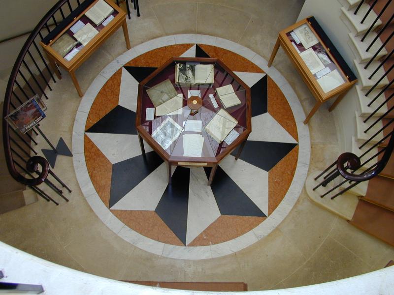 Cambridge, England: Downing College: library floor (1992-1993, architect Quinlan Terry)