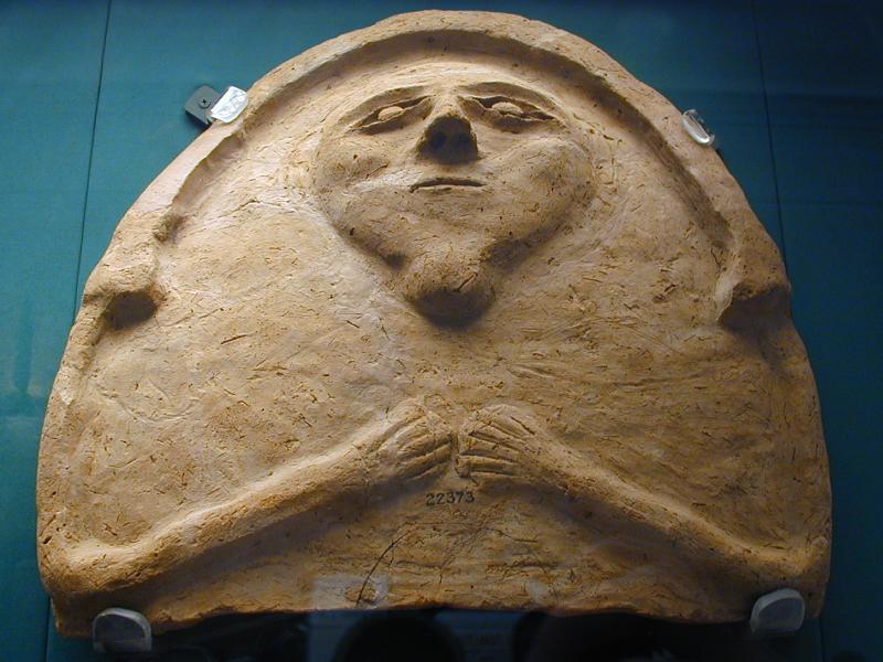 London, England: British Museum: Egyptian coffin lid (c1300 BC)