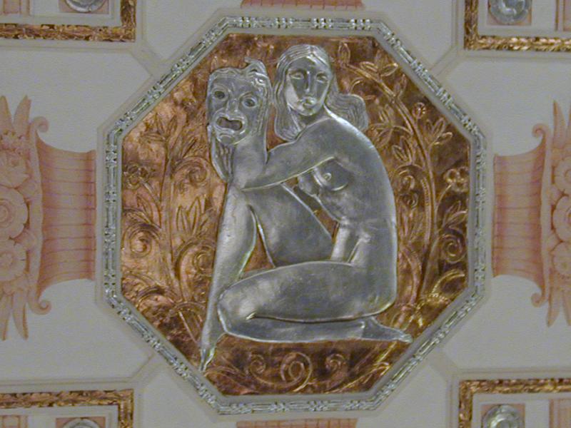 New York City, NY: Waldorf Astoria hotel: ceiling detail (art deco, 1931, architect Schultze and Weaver)