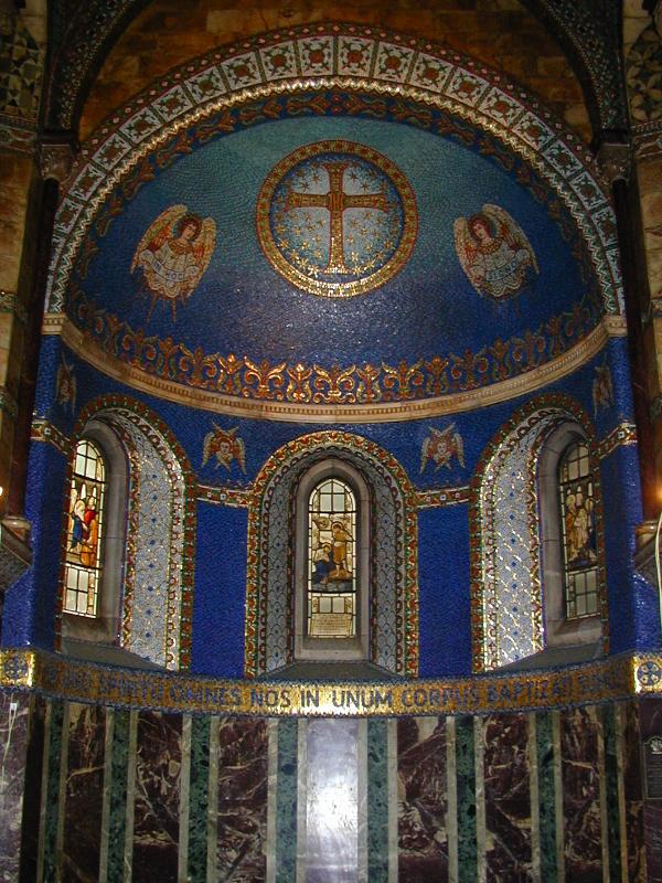 London, England: Middlesex Hospital Chapel: mosaic ceiling (artist Maurice Richard Josey, assisted by John L Josey)