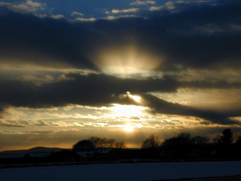Hatfield, Massachusetts (MA): winter sunset