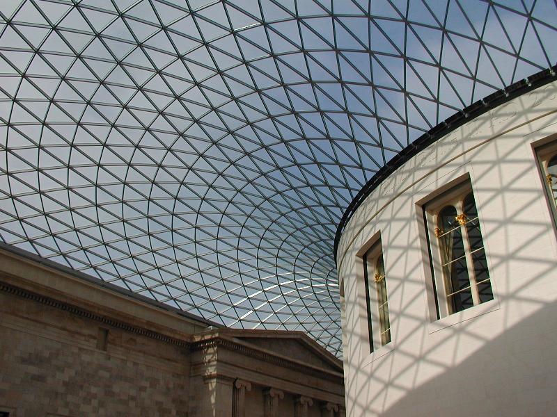 London, England: British Museum: Great Court roof (1999-2000, Norman Foster and Partners and Buro Happold)