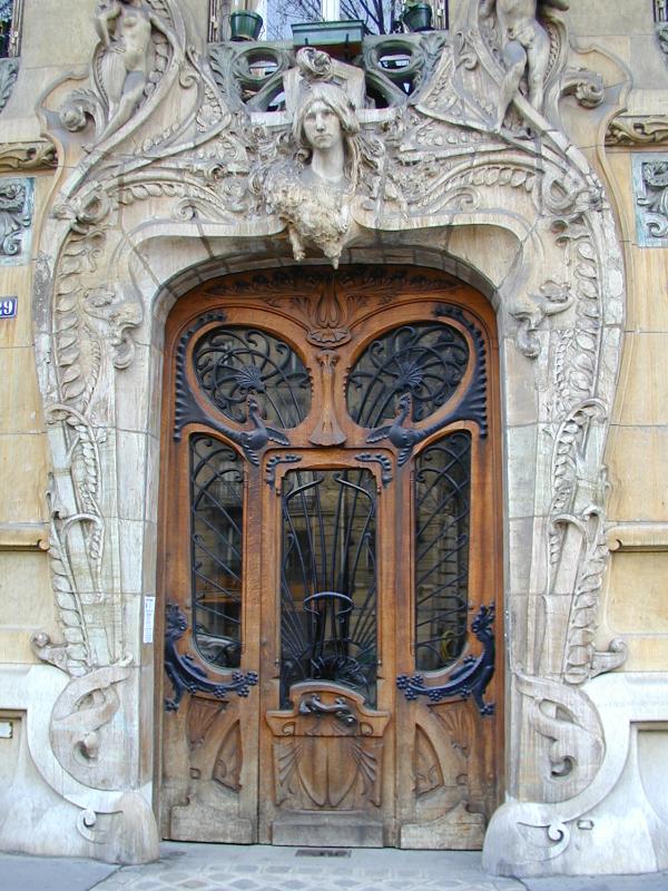 Paris, France: 29 Avenue Rapp: door (art nouveau, 1901, architect Jules Lavirotte, sculptor Jean-Baptise Larrive)