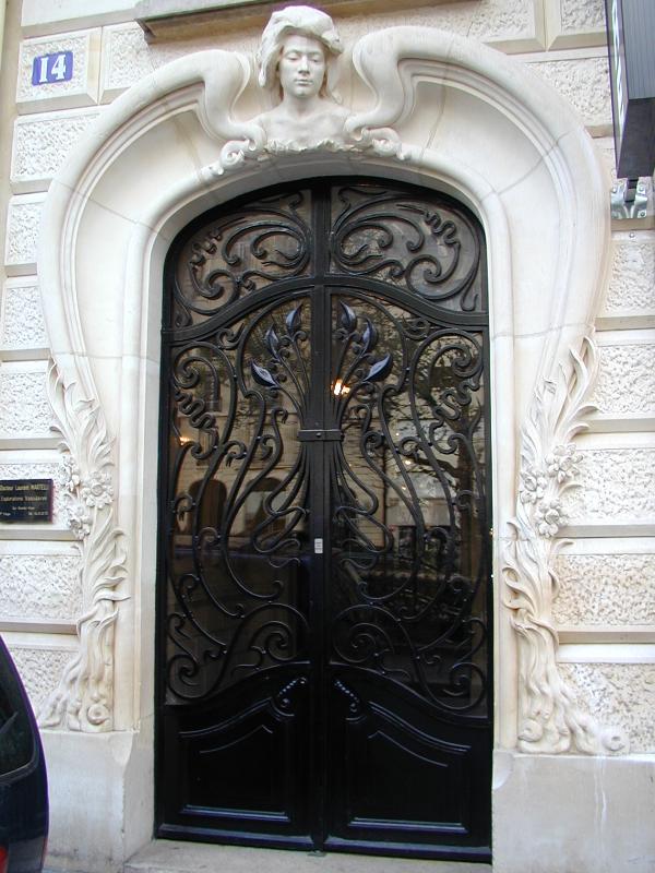 Paris, France: 14 Place Adolphe Cherioux: door (art nouveau, 1902, architect Henri Ragache)