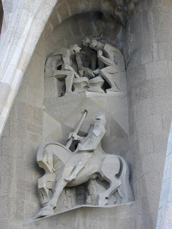 Barcelona, Spain: La Sagrada Familia: Roman soldiers (1988, sculptor Josep M. Subirachs)