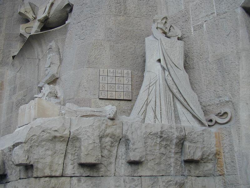 Barcelona, Spain: La Sagrada Familia: Jesus and Judas (1988, sculptor Josep M. Subirachs)