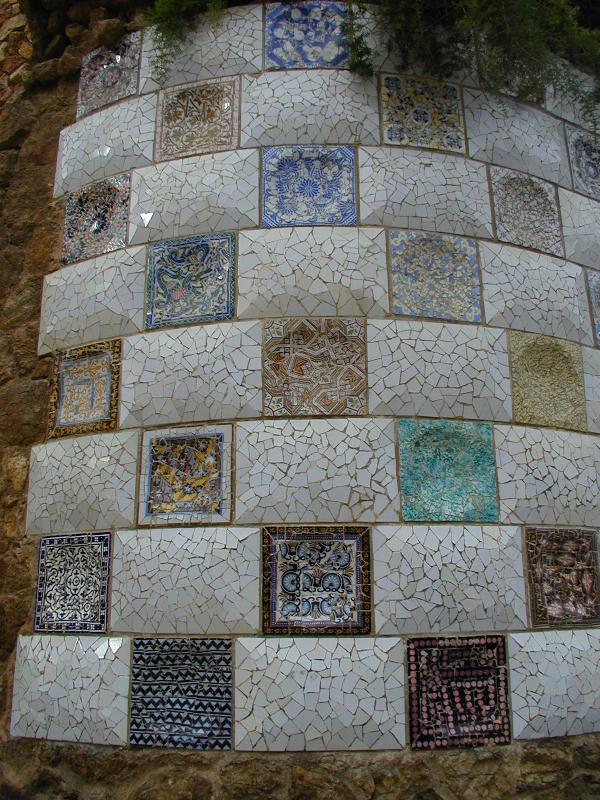 Barcelona, Spain: Park Guell: trencadi mosaics (1900-1914, architect Antoni Gaudi)