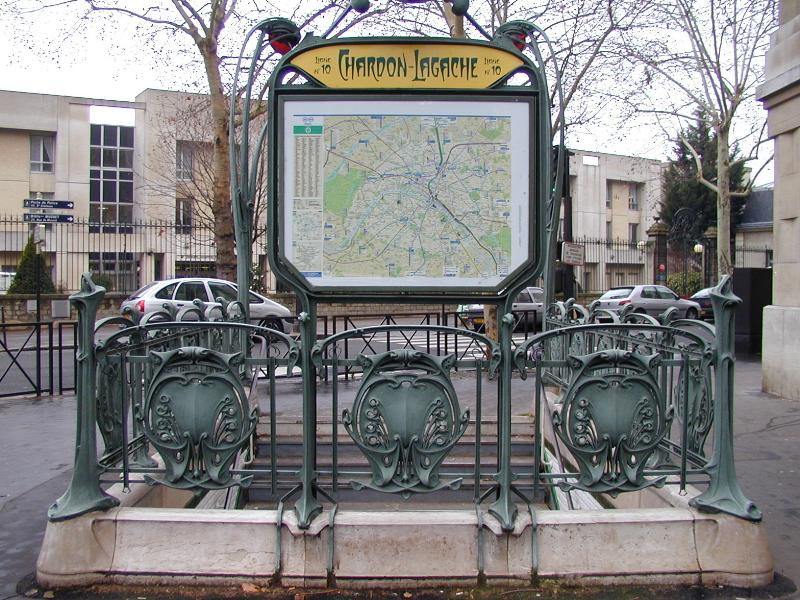 Paris, France: metro station Chardon-Lagache: metalwork (art nouveau, 1913, architect Hector Guimard)