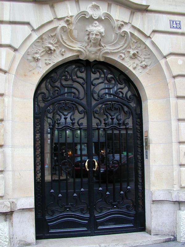 Paris, France: 143 Boulevard Raspail: door (1906, architect Albert Prugnaud)