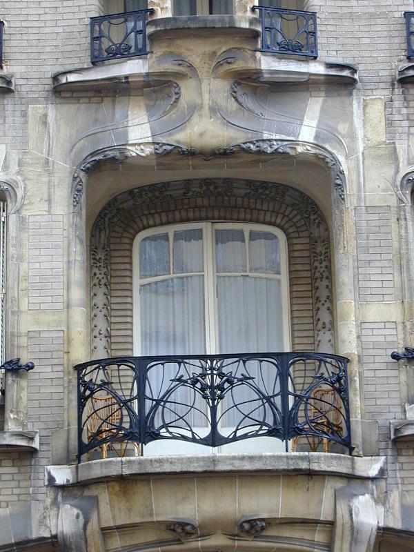 Paris, France: Hotel Mezza, 60 Rue La Fontaine: window (1911, architect Hector Guimard)