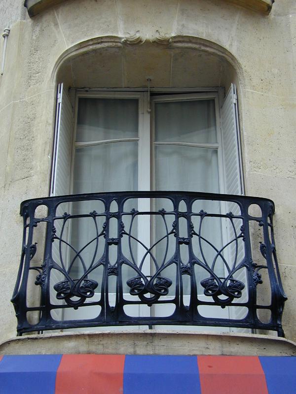 Paris, France: Rue Agar: window (1911, architect Hector Guimard)