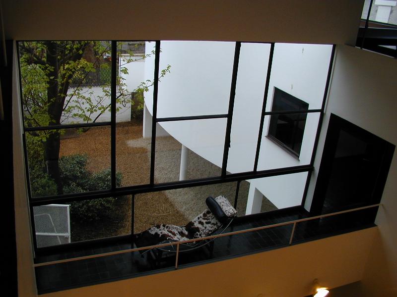 Paris, France: Villa La Roche, 10 Square du Docteur Blanche: entrance hall window wall (1923-1925, architects Le Corbusier and Pierre Jeanneret)