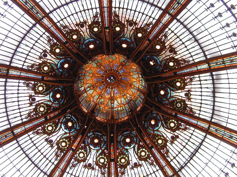 Paris, France: Galeries Lafayette, Boulevard Haussmann: glass dome (1910-1912, architect Ferdinand Chanut)