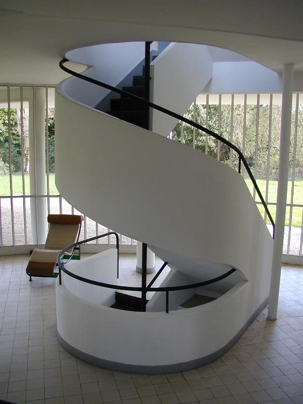 Poissy, France: Villa Savoye: semi-spiral staircase (1928-1931, architects Le Corbusier and Pierre Jeanneret)
