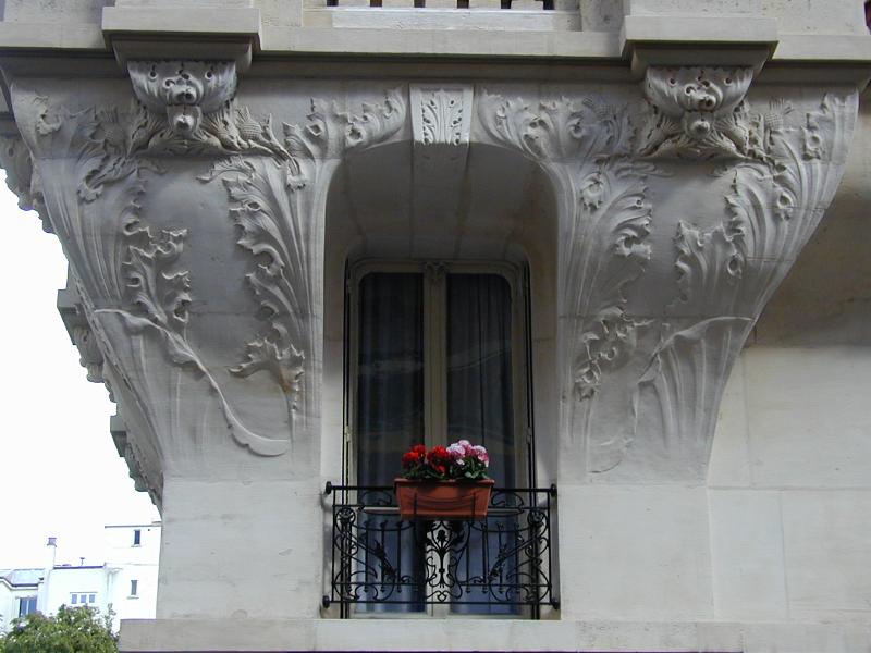 Paris, France: 7 Rue Erlanger: facade (1910, architect Girollet Renaudt)