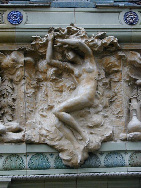 Paris, France: Square Felix Desruelles (Boulevard Saint Germain): sculpture (1900, architect Ch. Risler, sculptor J. Loutan)