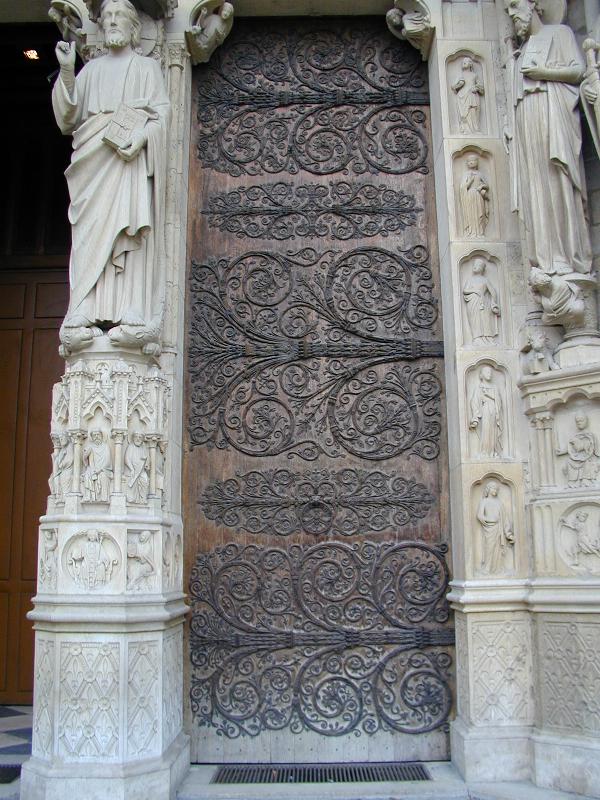 Paris, France: Notre Dame: door