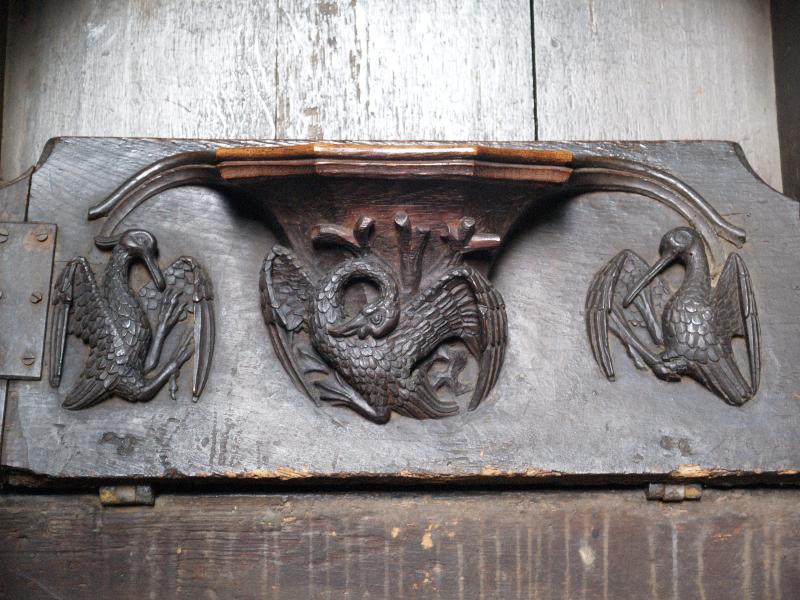 Higham Ferrers, England: Parish Church of St Mary the Virgin: misericord (around 1425)