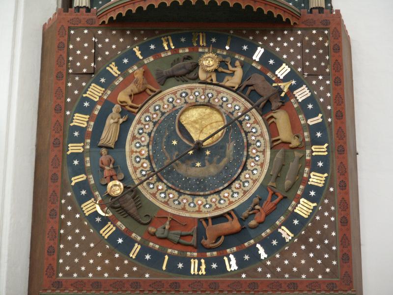Gdansk, Poland: St Mary's Church: clock (1460s; made by Hans Duringer)