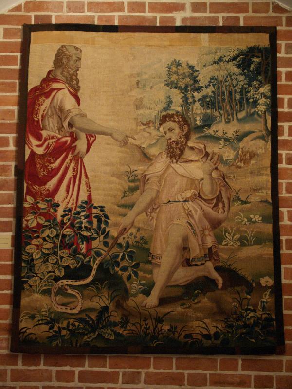 Malbork (Marienburg), Poland: castle: God and Moses tapestry