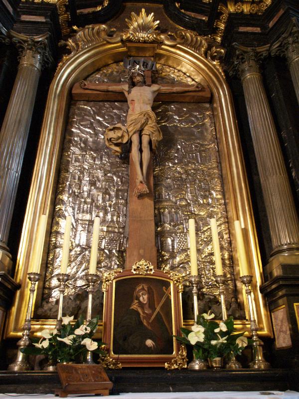 Krakow (Cracow), Poland: St Mary's Church: Christ Crucified altar (Veit Stross, late 15th c)