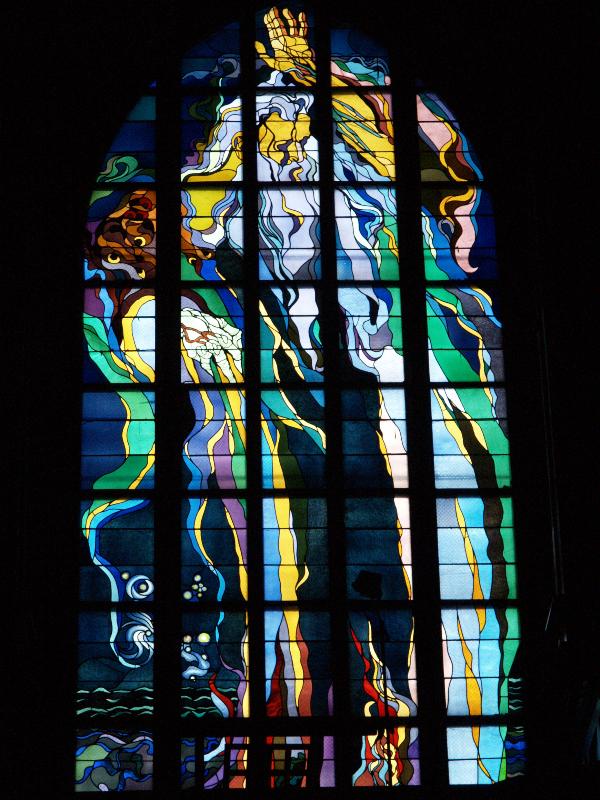 Krakow (Cracow), Poland: Franciscan Church: stained glass Father the God (1897-1902, Stanislaw Wyspianski)