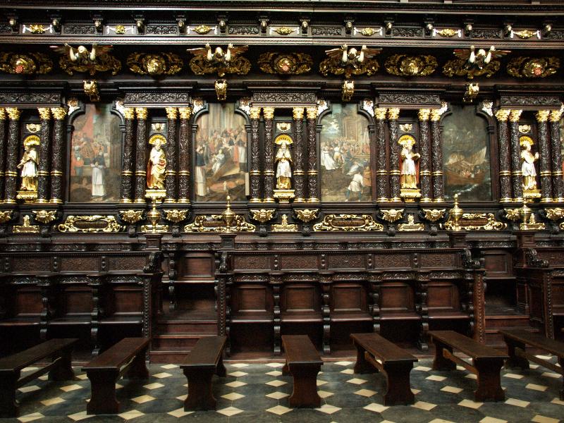 Krakow (Cracow), Poland: Basilica of the Body of Christ: choir stall