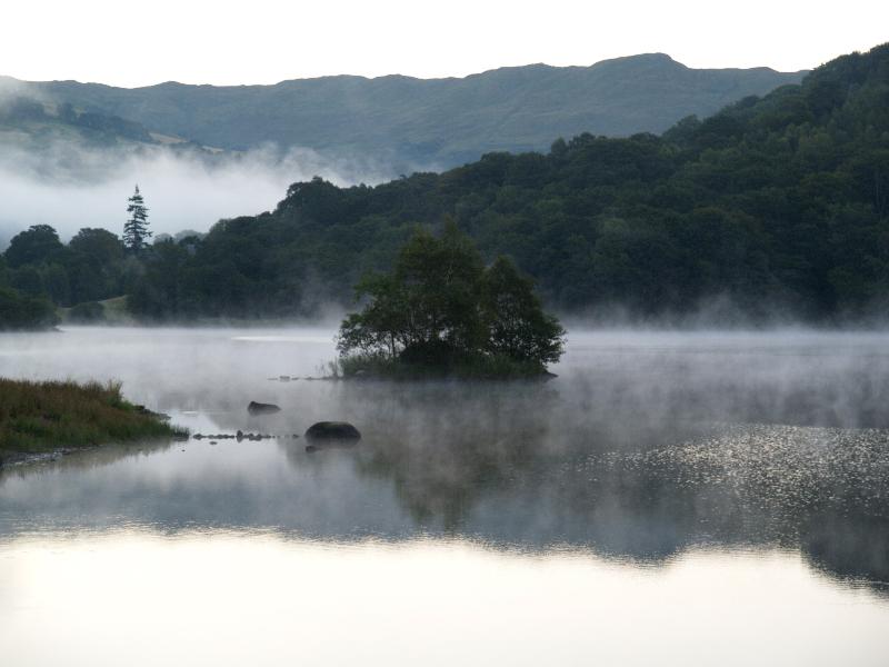 Lake District, England: Rydal Water: early morning mist